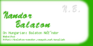 nandor balaton business card